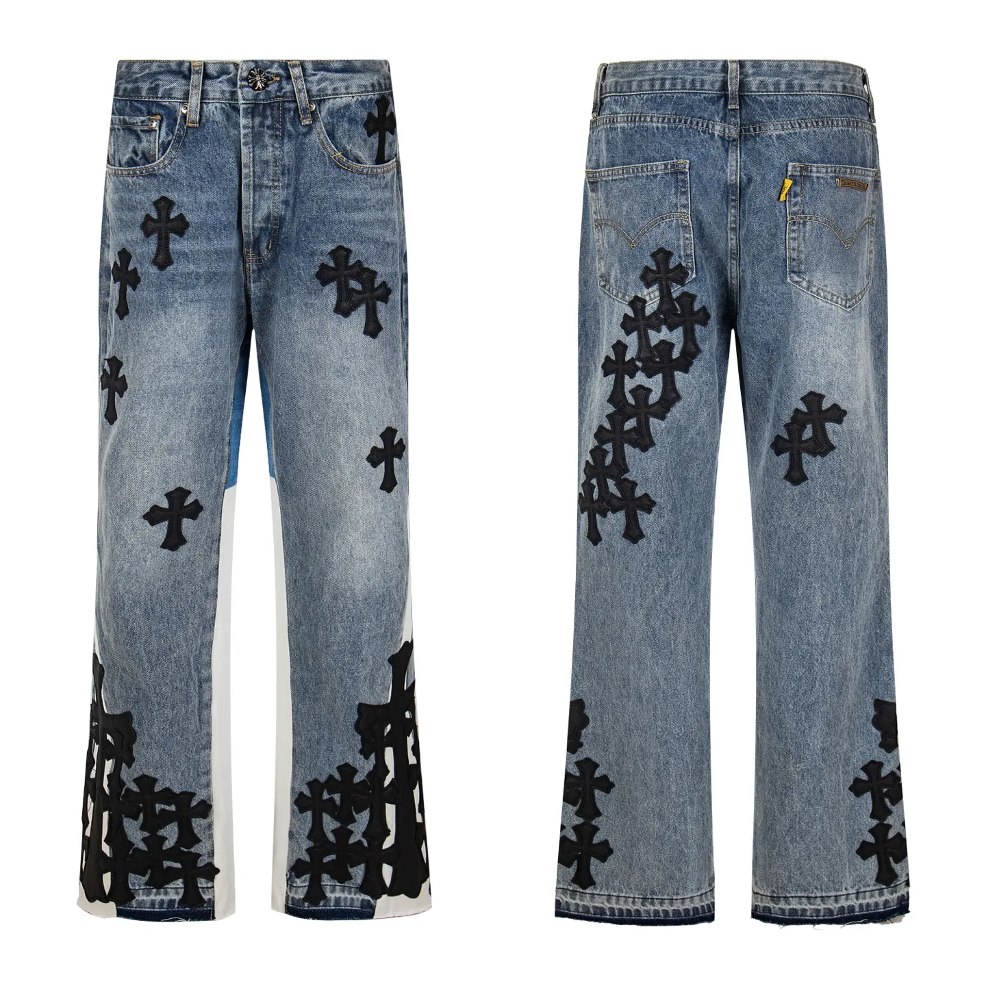 P270 Chrome Hearts Gallery 2025 new limited edition black large cross flared jeans are a hot item this season and are sought after by countless celebrities and fashionistas. The neat details of the cutting process add color to the playful fashion! The neat and meticulous design, and the well-fitting structure is unique. The upper body not only has outstanding recognition, but also looks younger and younger. A style with the ultimate wearing meaning and performance, gorgeous color matching, and the craftsmanship of this style is also extremely extraordinary. After the finished product is washed, it is disassembled and hand-made with sheepskin cross leather and then spliced ​​together to complete. The whole piece has too many craftsmanship to describe. It is decorated with patchwork cross flowers and high-waisted washed jeans! ! Absolutely high-end luxury product, a god-level single product, a super popular product, made by top heavy industry, a magic weapon that cannot be missed to hit the streets. Style number: 1845 Size: 28 30 32 34 36 Color: blue